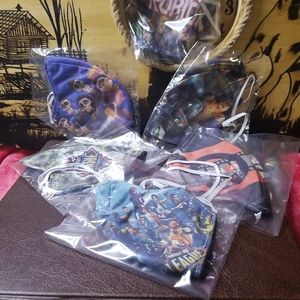 a mix of face mask designs